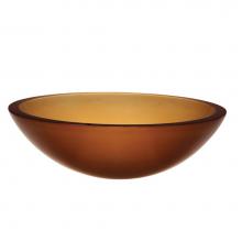 Decolav 1019T-FAM - Frosted Amber Round Tempered Glass Vessel