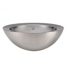 Decolav 1228-B - Double Walled Stainless Steel Brushed Above-Counter Vessel with Overflow