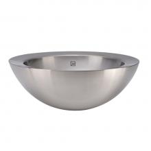 Decolav 1228-P - Double Walled Stainless Steel Polished Above-Counter Vessel with Overflow