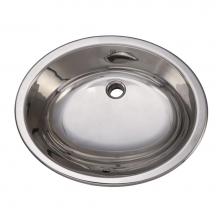 Decolav 1300-P - Stainless Steel Polished Undermount Lavatory with Overflow
