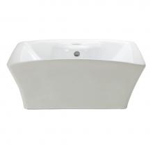 Decolav 1430-CWH - Square White Vitreous China Above-Counter Vessel with Overflow