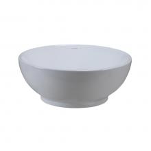 Decolav 1441-CWH - Round White Vitreous China Above-Counter Vessel with Overflow