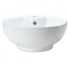 Decolav 1451-CWH - Round Vitreous China Above-Counter Vessel with Overflow