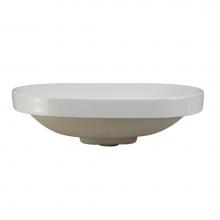 Decolav 1457-CWH - Semi-Recessed Oval Lavatory White with Vitreous China Drain Cover