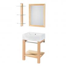 Decolav 2550-8CWH-MP - Infusion Collection Wall Mounted Maple Finish Lavatory Console with White Vitreous China Counterto
