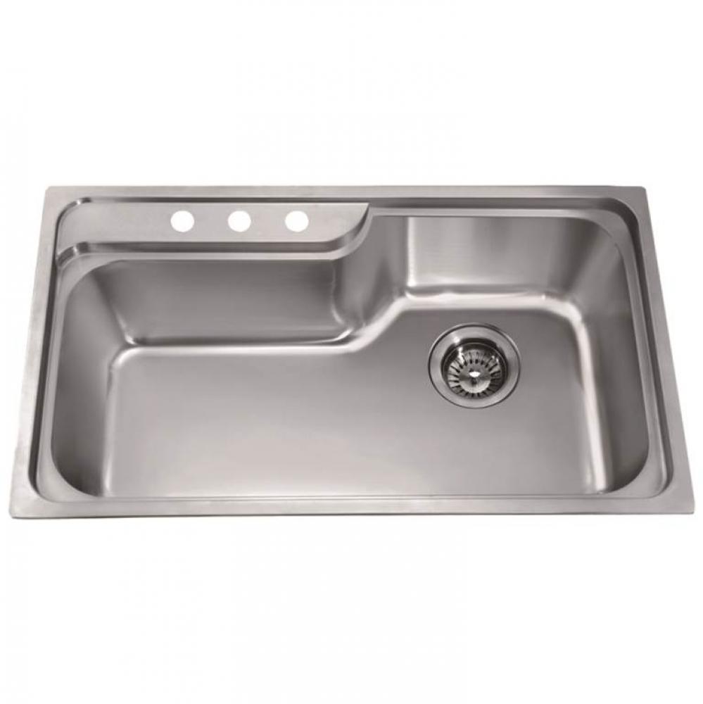 Dawn® Top Mount Single Bowl Sink with 3 Holes
