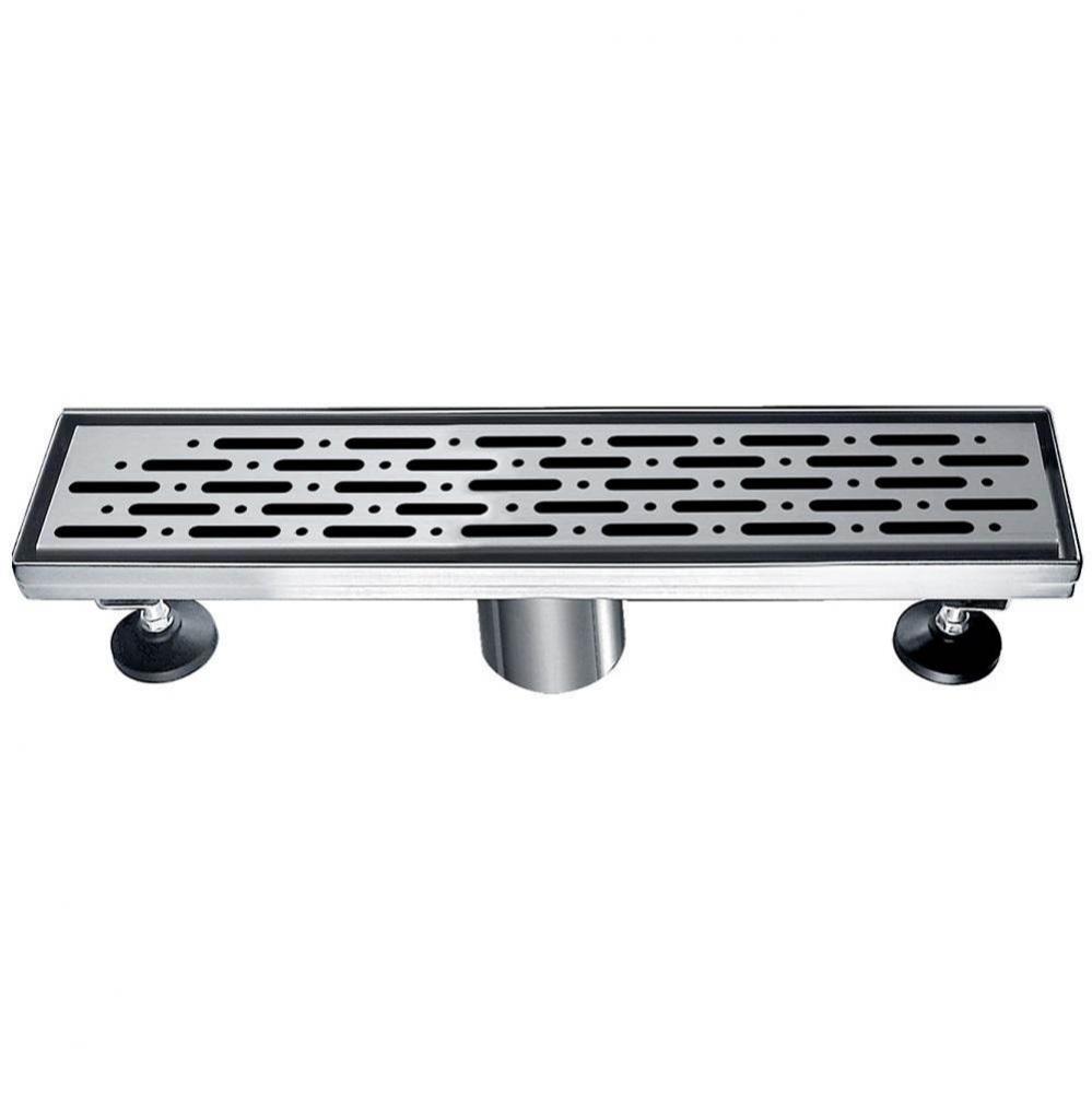 Shower linear drain---14G, 304type stainless steel, polished, satin finish: 12''Lx3&apos