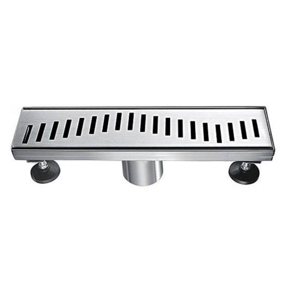 Shower linear drain--14G, 304type stainless steel, polished, satin finish: 12''Lx3'