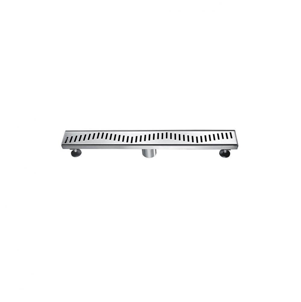 Shower linear drain---14G, 304type stainless steel, polished, satin finish: 24''Lx3&apos