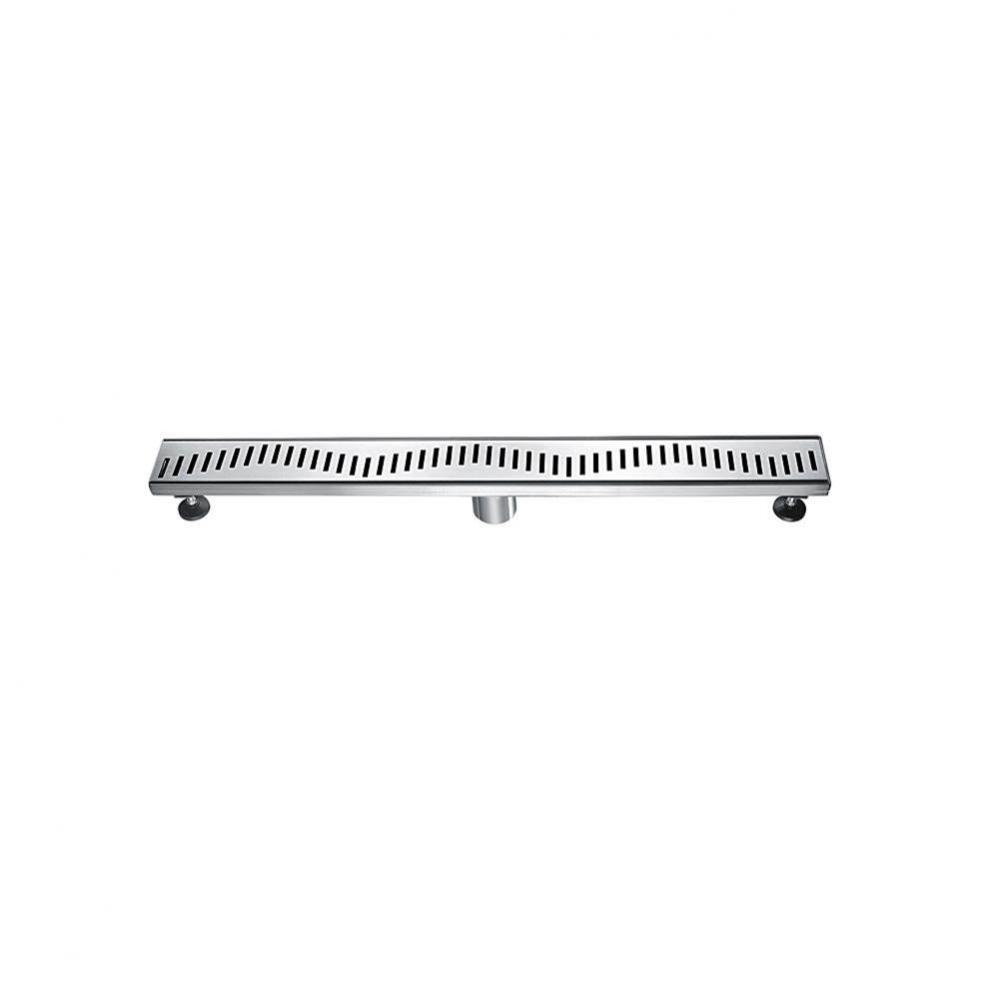 Shower linear drain--14G, 304type stainless steel, polished, satin finish: 32''Lx3'