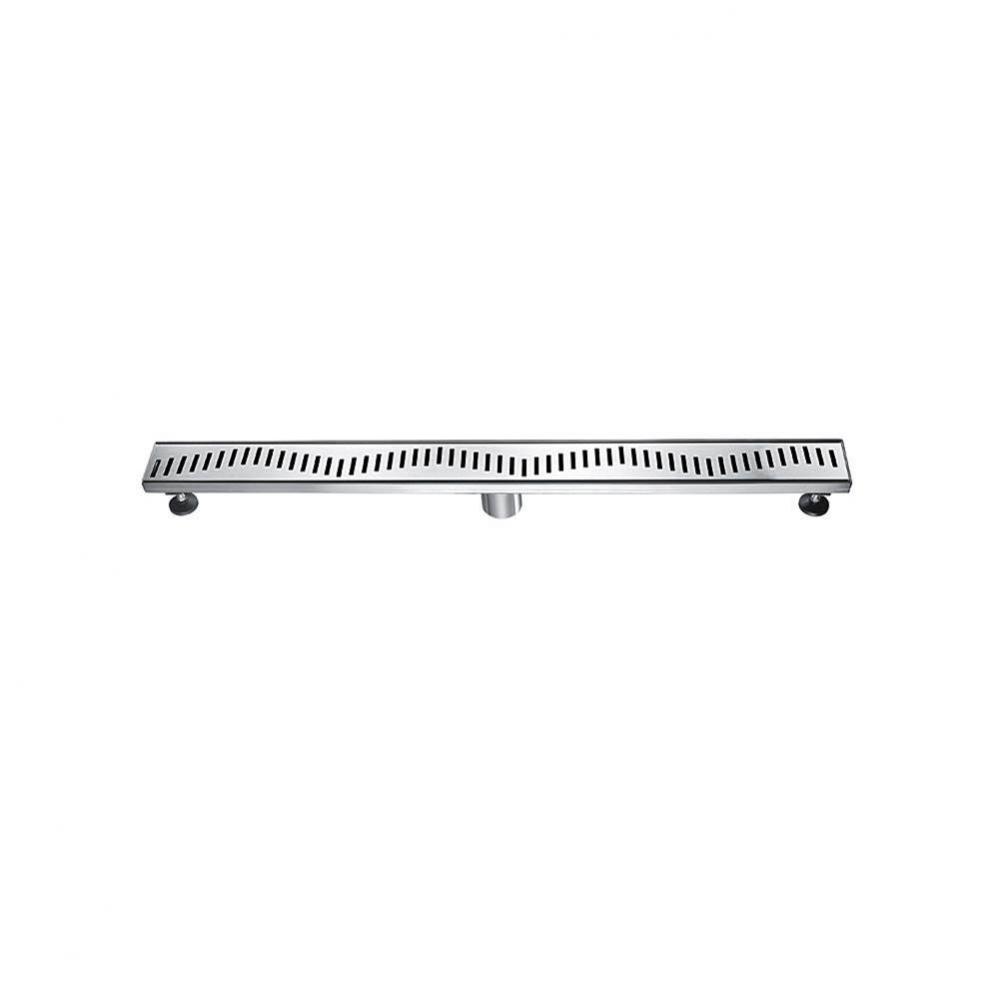 Shower linear drain--14G, 304type stainless steel, polished, satin finish: 36''Lx3'