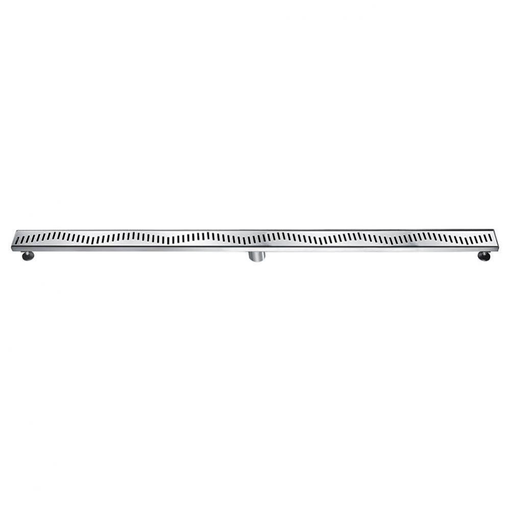 Shower linear drain--14G, 304type stainless steel, polished, satin finish: 59''L x 3&apo