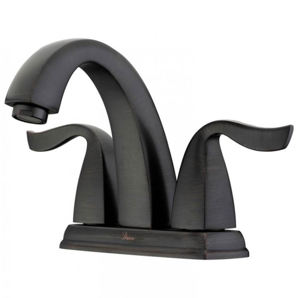 Dawn® 2-hole, 2-handle centerset lavatory faucet for 4'' centers, Dark Brown Finish