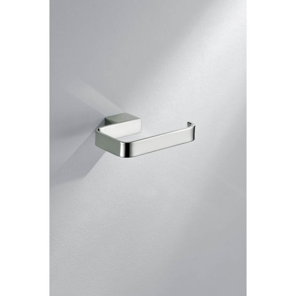 Solid brass toilet roll holder, brushed nickel: 5-3/8''Lx3/4''Dx4-1/8'&ap