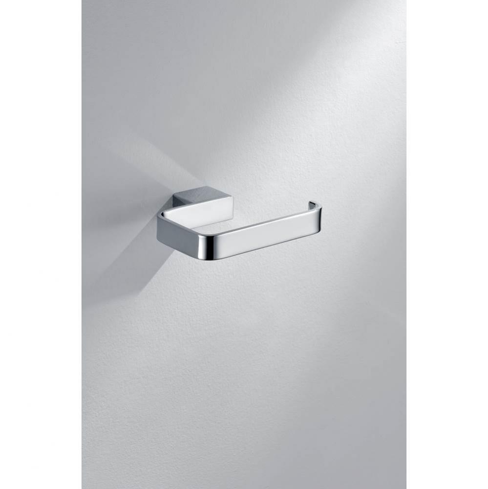 Solid brass toilet roll holder, chrome: 5-3/8''Lx3/4''Dx4-1/8''H