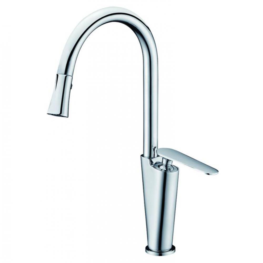 Single lever pull-down spray sink faucet_Chrome