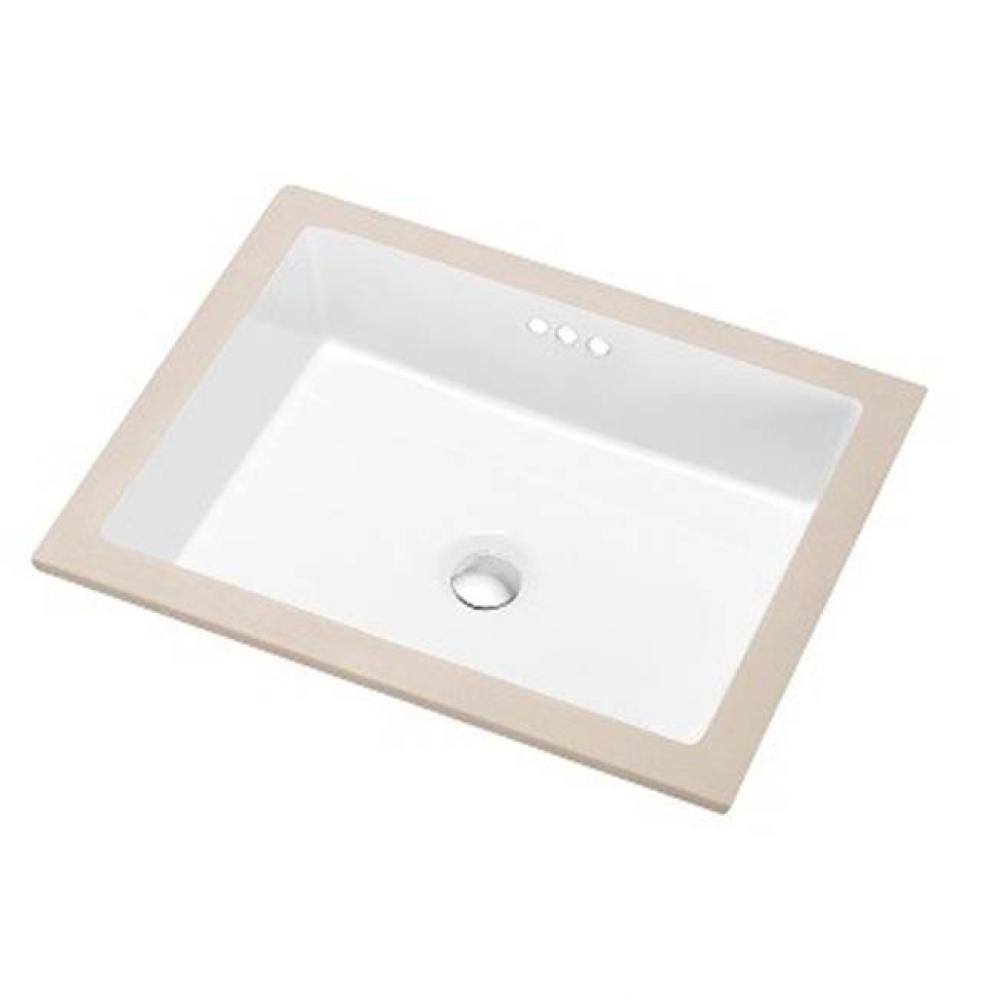 Dawn® Under Counter Rectangle Ceramic Basin with 3 Overflow