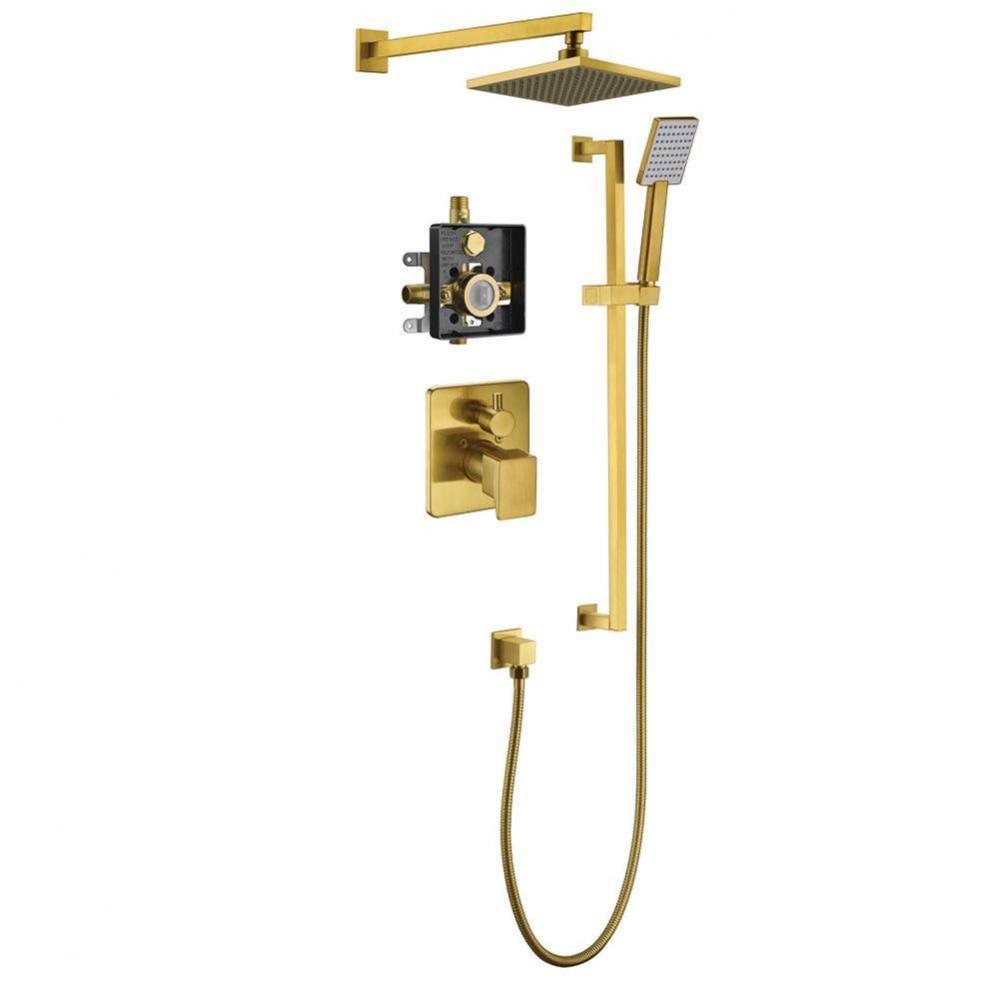 Big Sur Shower Set, Matte Gold