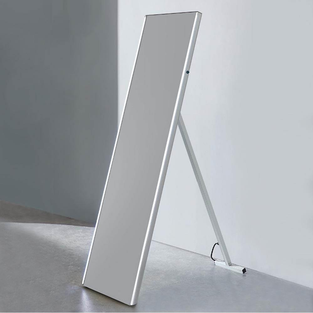 Dawn® LED Back Light Free Standing Mirror with Matte Aluminum Frame and IR Sensor