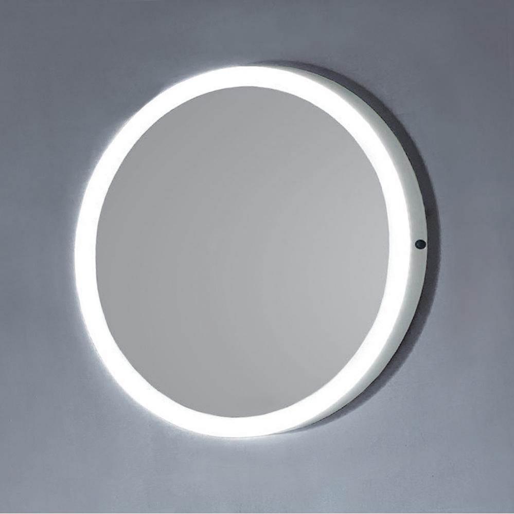 Dawn® LED Back Light Round Mirror wall hang with MDF & white painting frame and IR Sensor