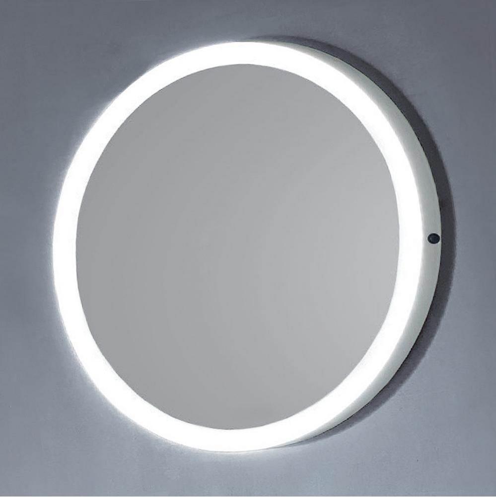 Dawn® LED Back Light Round Mirror wall hang with MDF & white painting frame and IR Sensor