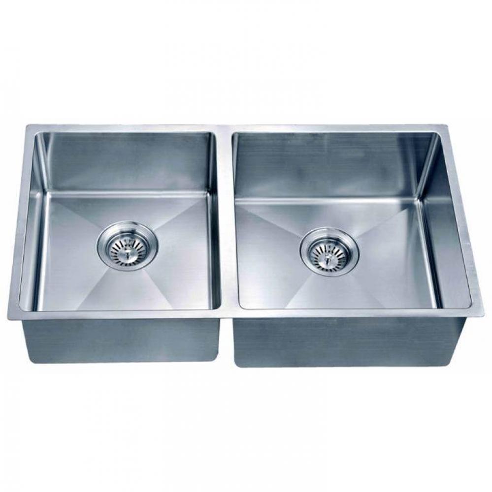 Dawn® Undermount Small Corner Radius Double Bowl Sink (Small Bowl on Left)