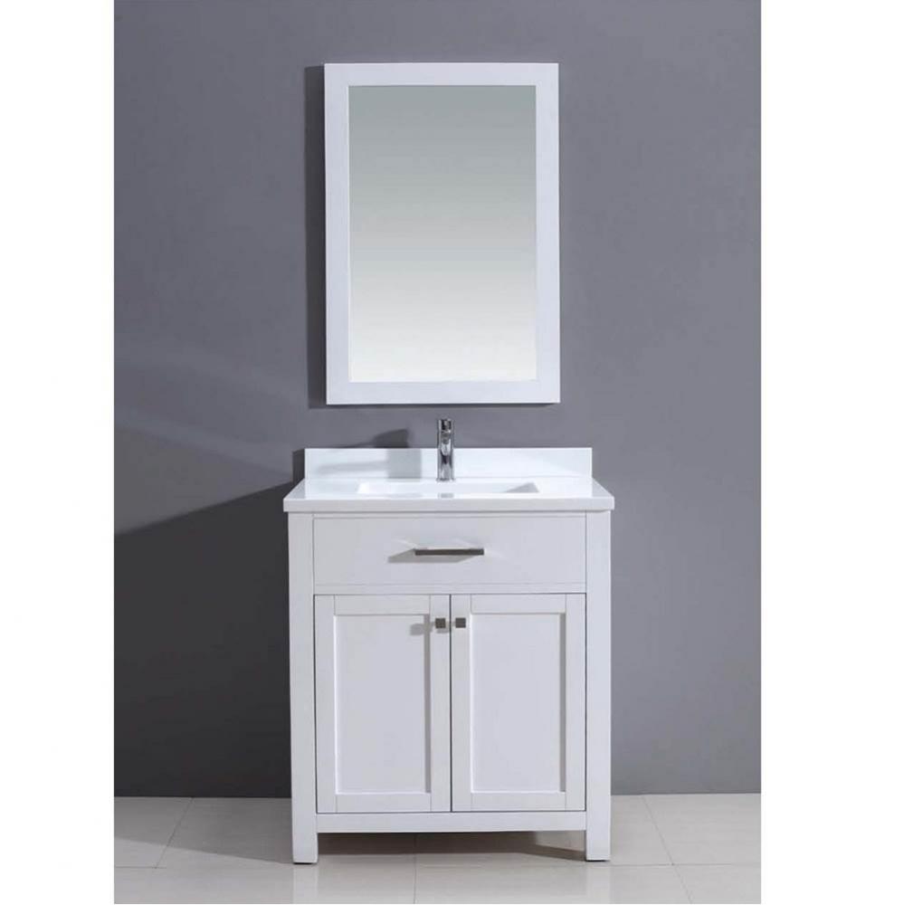 Dawn® Pure white quartz 1'' thickness countertop with single undermount ceramic sin