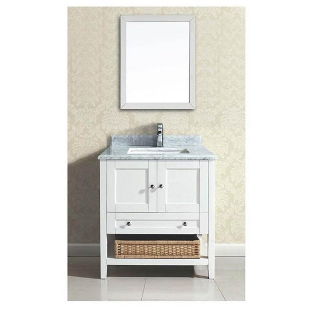 Dawn® Solid wood frame mirror, beige white finished: 22''Wx30''H
