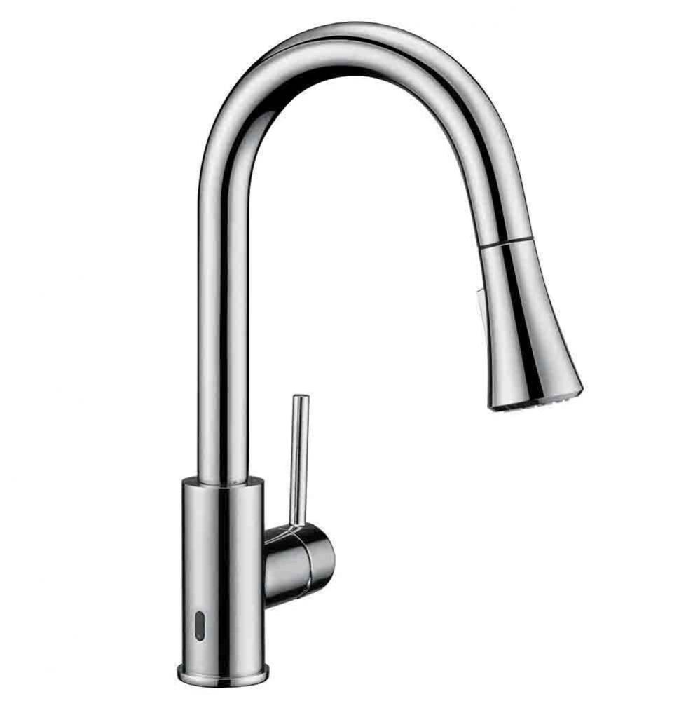 Single-lever pull down  and Sensor spray kitchen faucet, Chrome