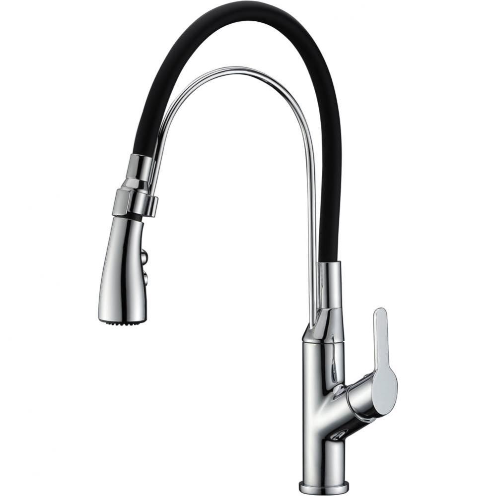 Single-lever kitchen pull out faucet, Chrome
