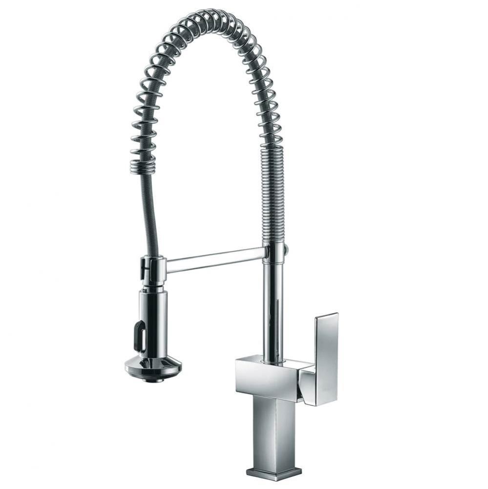 Single-lever kitchen spring pull out faucet, Chrome