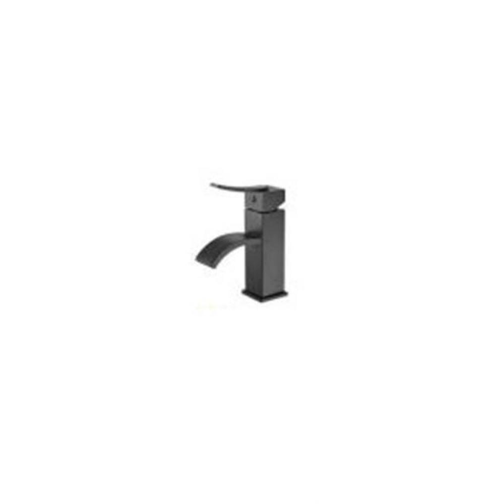 Single-Lever Square Lavatory Faucet, Sheetflow Spout, Matte Black