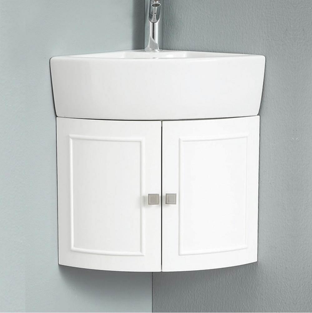 Wall Mount Corner Ceramic Sink: 18-1/8''L x 12-5/8''W x 4-7/8''D