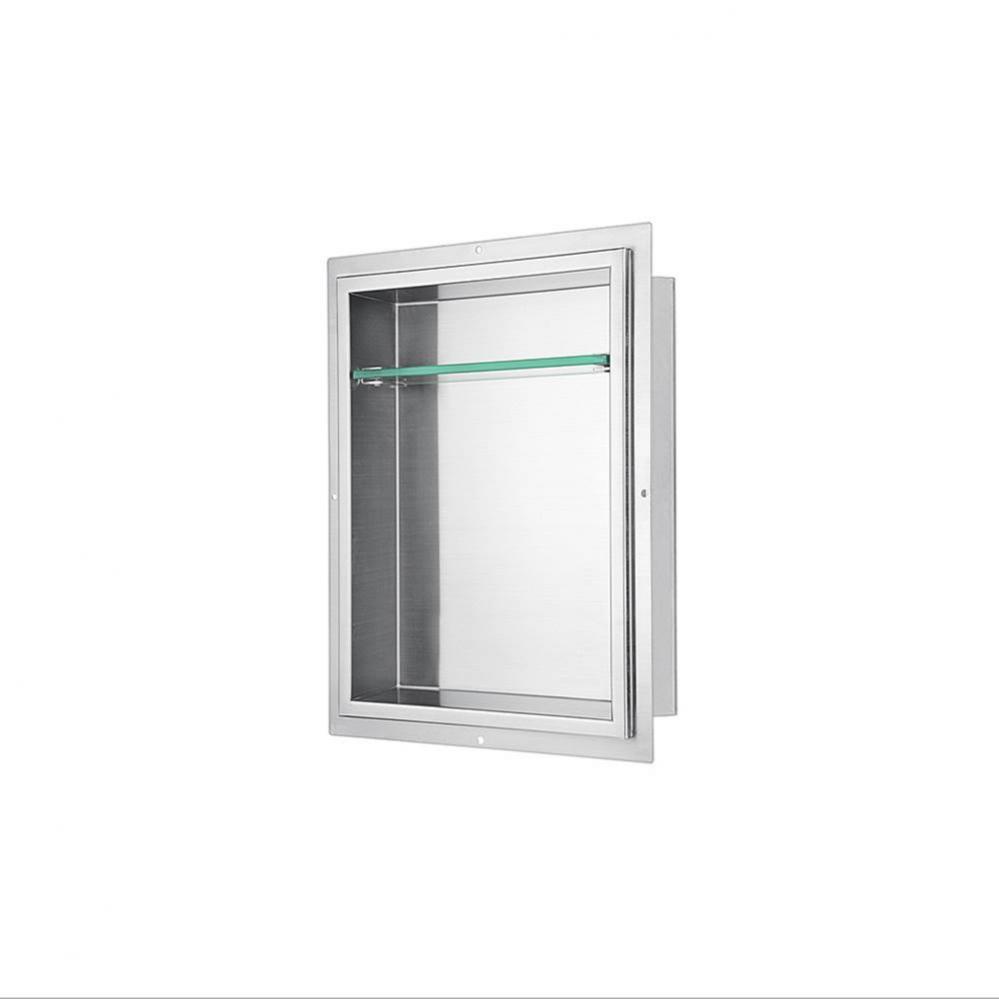 Dawn® Stainless Steel Finished Shower Niche with One Glass Shelf