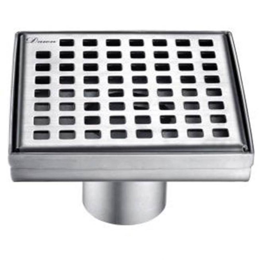 Shower square drain -- 9G, 304 type stainless steel, matte black finish: 5-1/4''L x 5-1/