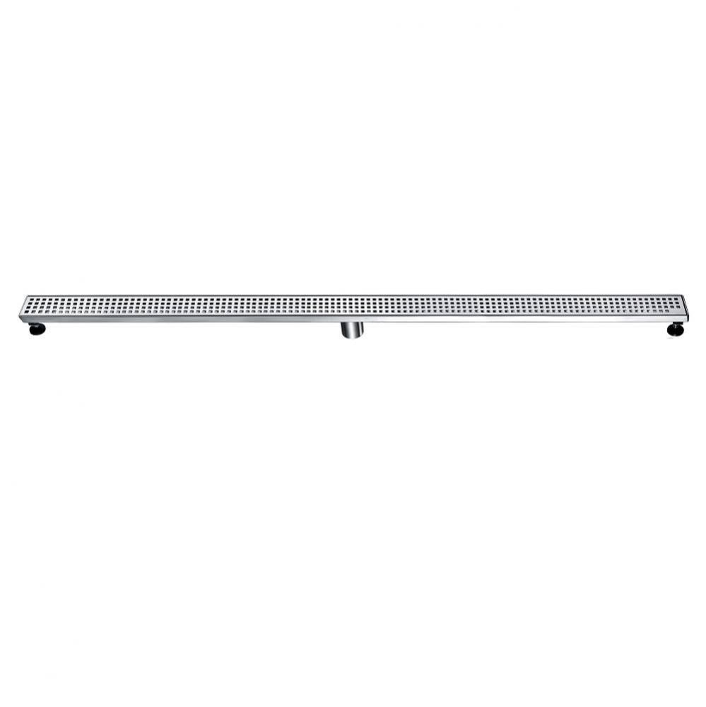 Shower Linear drain-14G 304 type stainless steel, matte black finish: 59''Lx3'Wx3-1