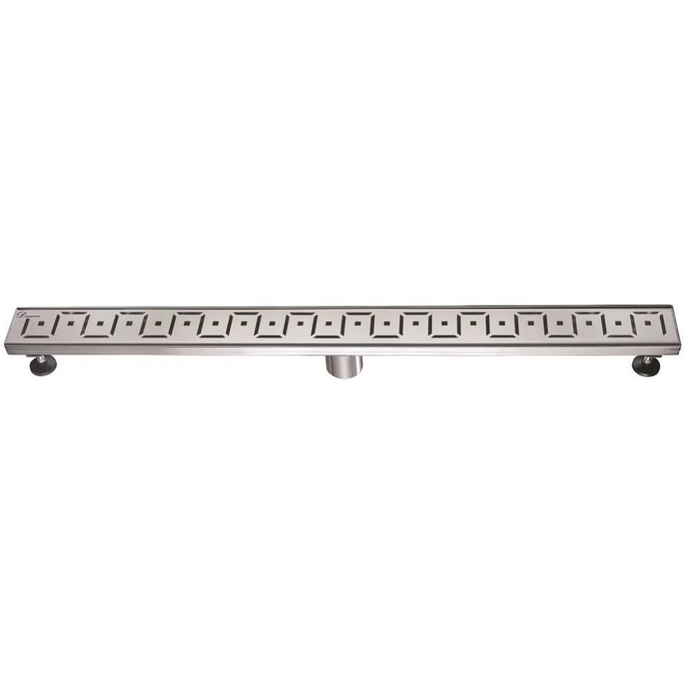 Shower linear drain--14G, 304type stainless steel, polished, satin finish: 36''Lx3'