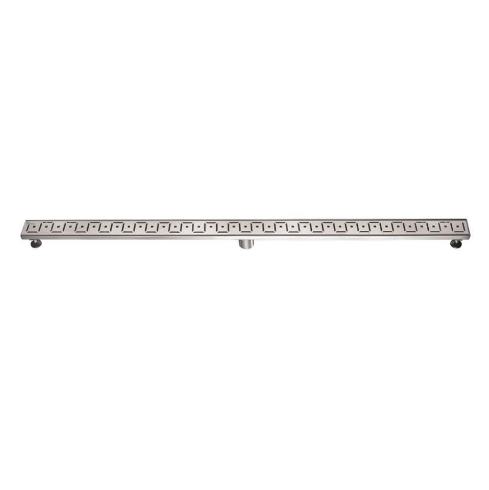 Shower linear drain--14G, 304type stainless steel, polished, satin finish: 59''L x 3&apo