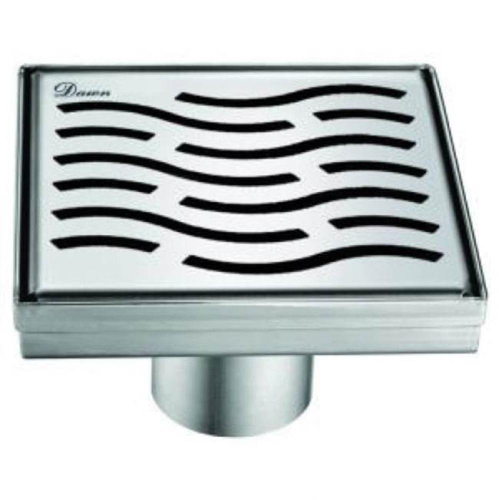 Shower square drain 14G, 304 type stainless steel, matte black finish: 5-1/4''L x 5-1/4&