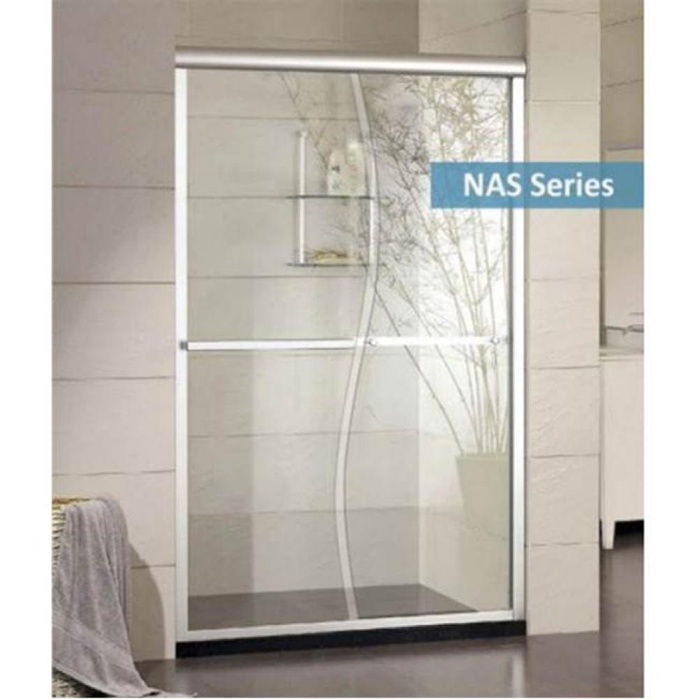 Shower Door 59-1/2''x60-7/8''; 5/16'' thick, Chrome