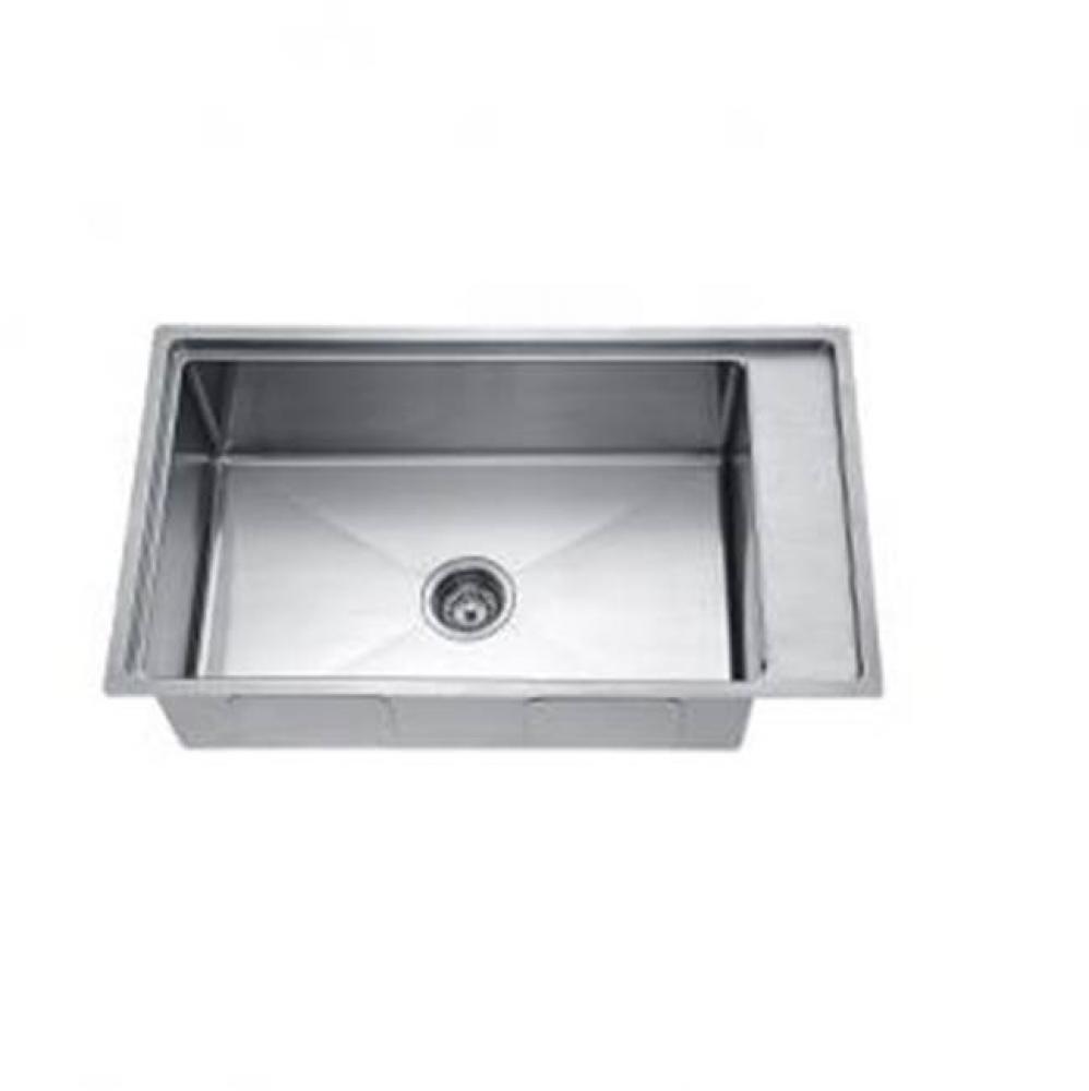 Undermount Small Corner Radius Single Bowl, 18G: 33-1/8''L x 19-3/16''W x 10&a