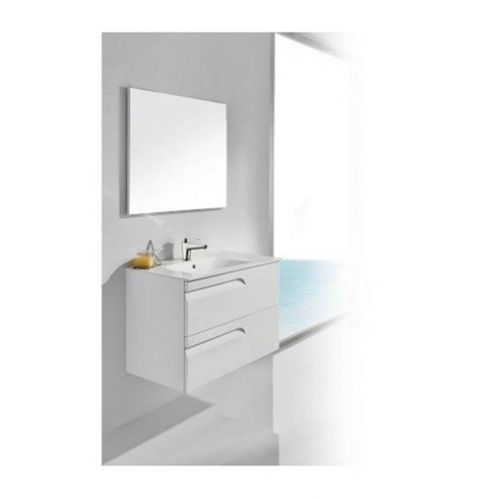 Dawn® Vitale Series White Wall Mount Cabinet with Self Soft Closing Finger Pull Drawers
