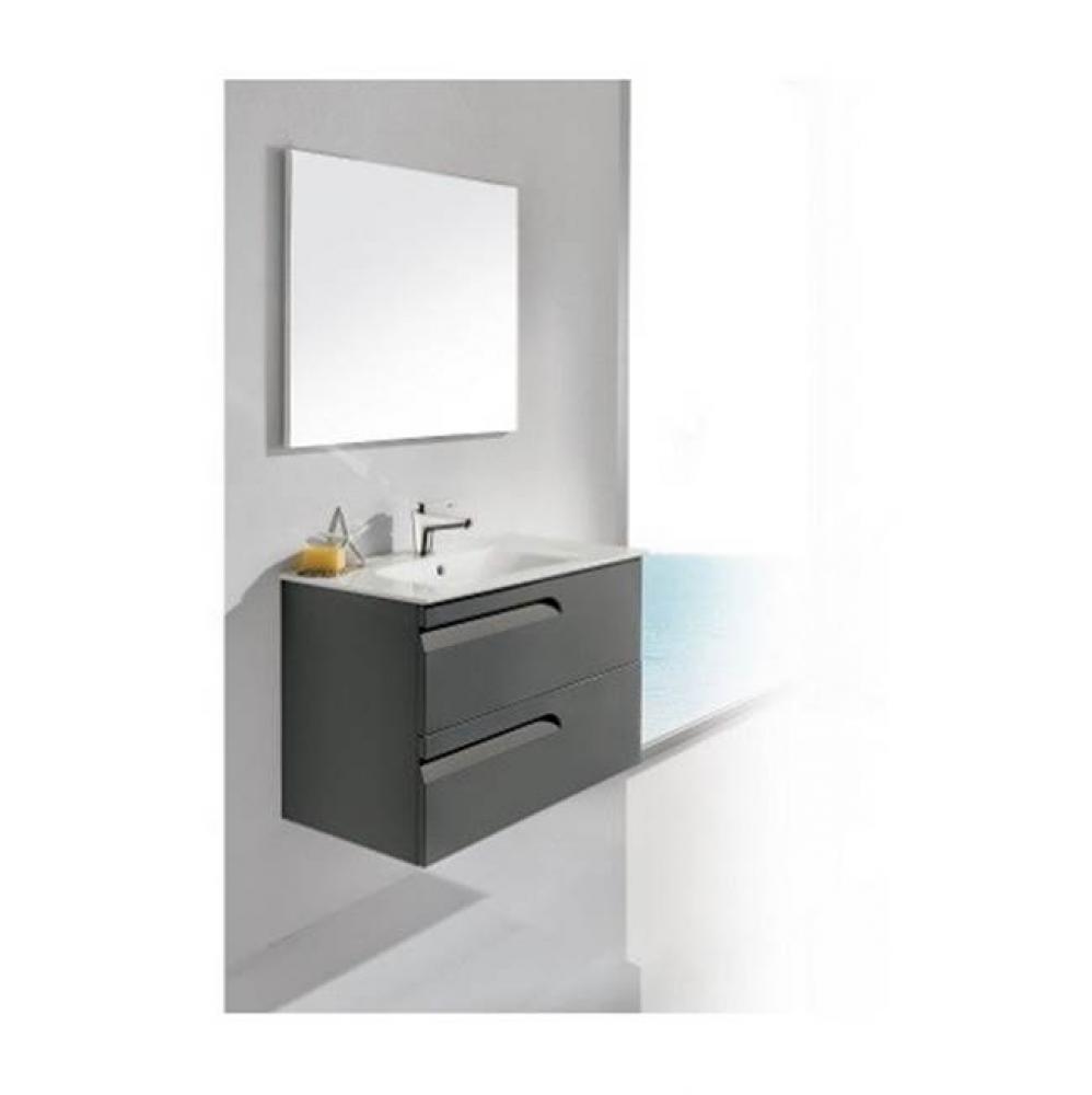 Dawn® Vitale Series Anthracite Wall Mount Cabinet with Self Soft Closing Finger Pull Drawers