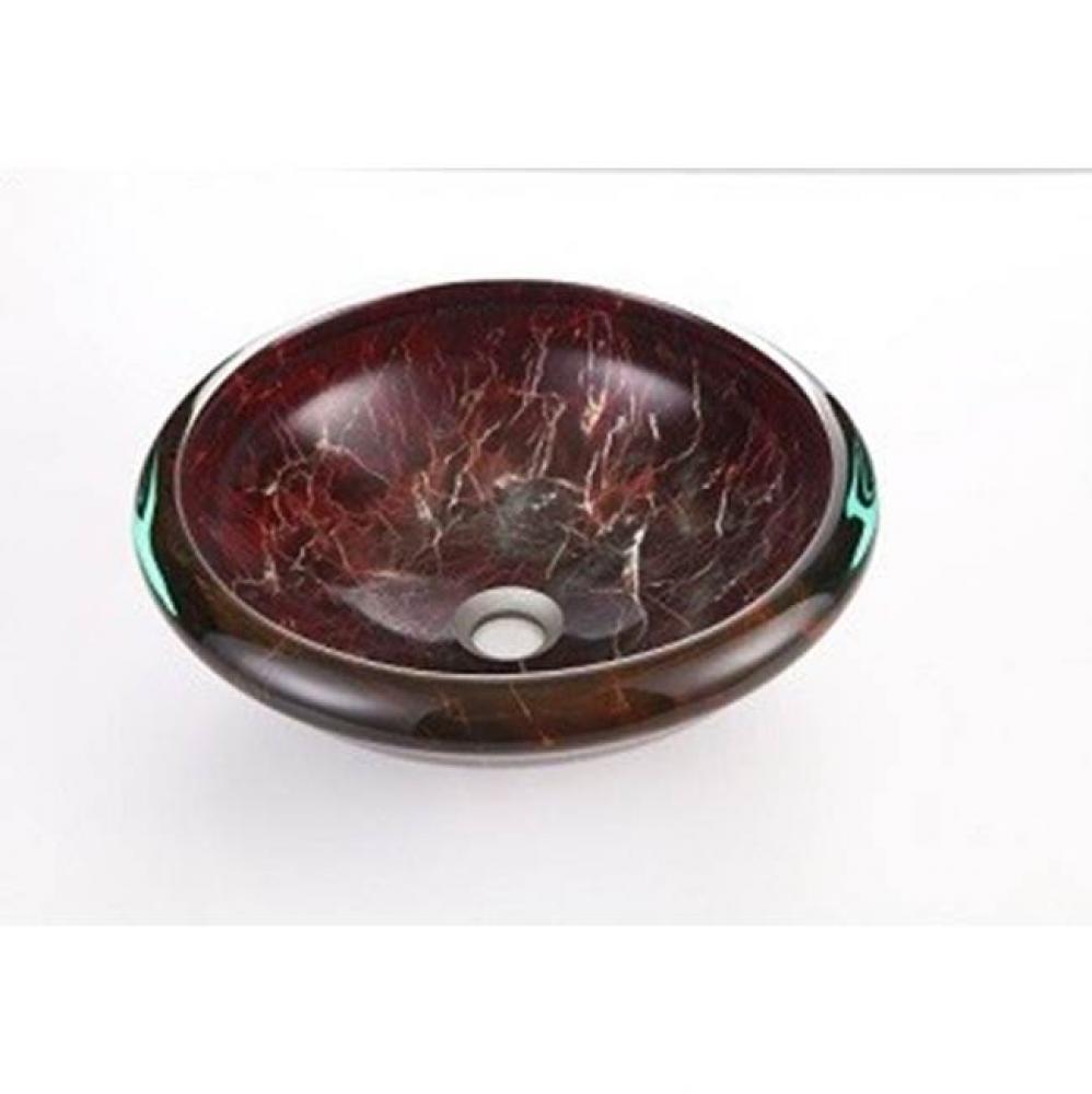 Dawn® Tempered glass handmade vessel sink-round shape