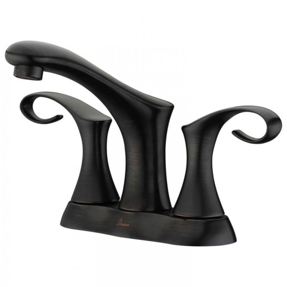Dawn® 2-hole, 2-handle centerset lavatory faucet for 4'' centers, Dark Brown Finish