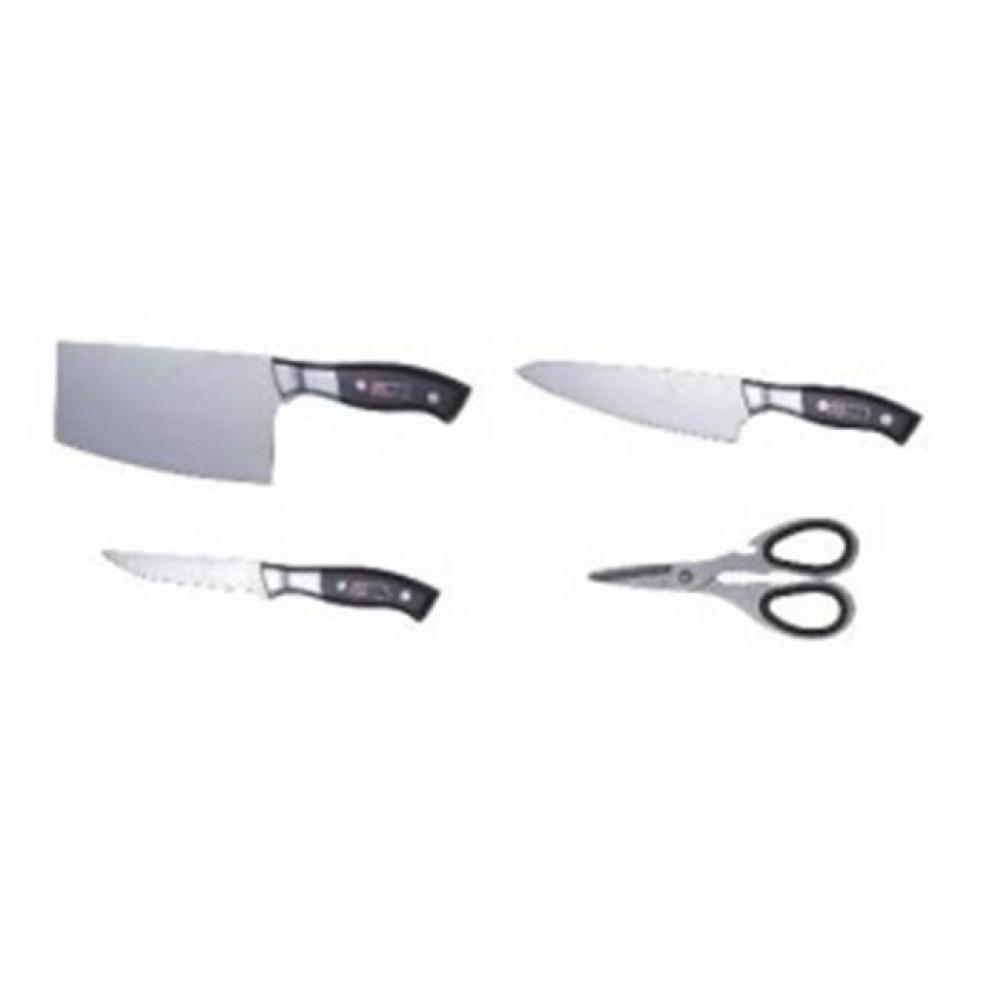 Stainless steel knife set for AST3322, including ALK322 large knife, AMK322 medium knife, ASK322 s
