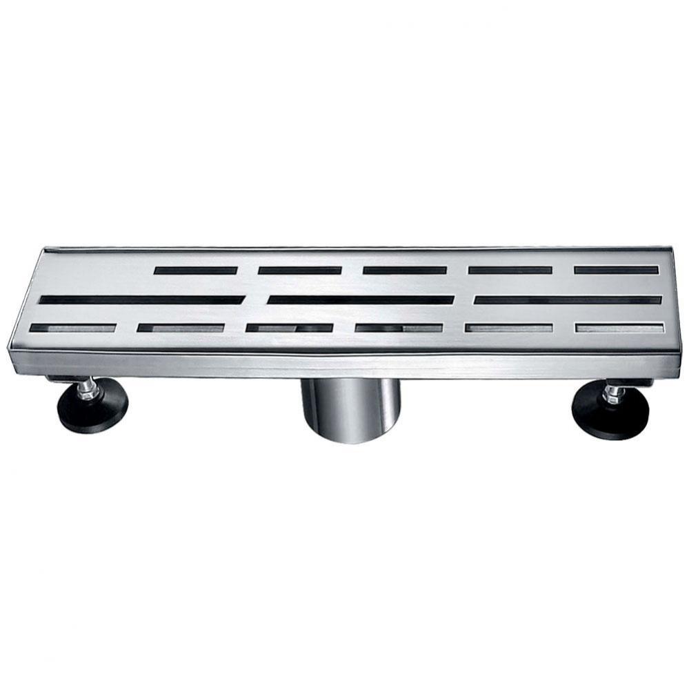 Shower linear drain--14G, 304type stainless steel, polished, satin finish: 12''Lx3'