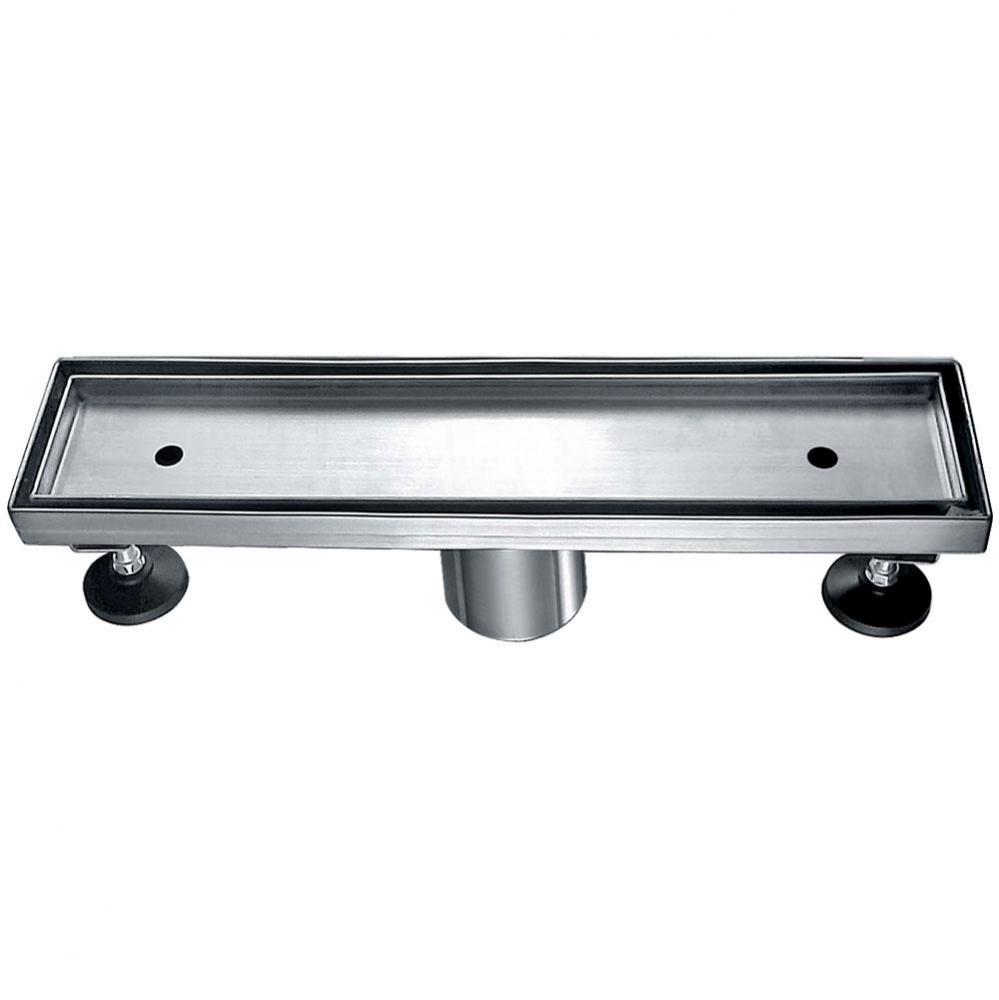 Shower linear drain--18G, 304type stainless steel, polished, satin finish: 12''Lx3'