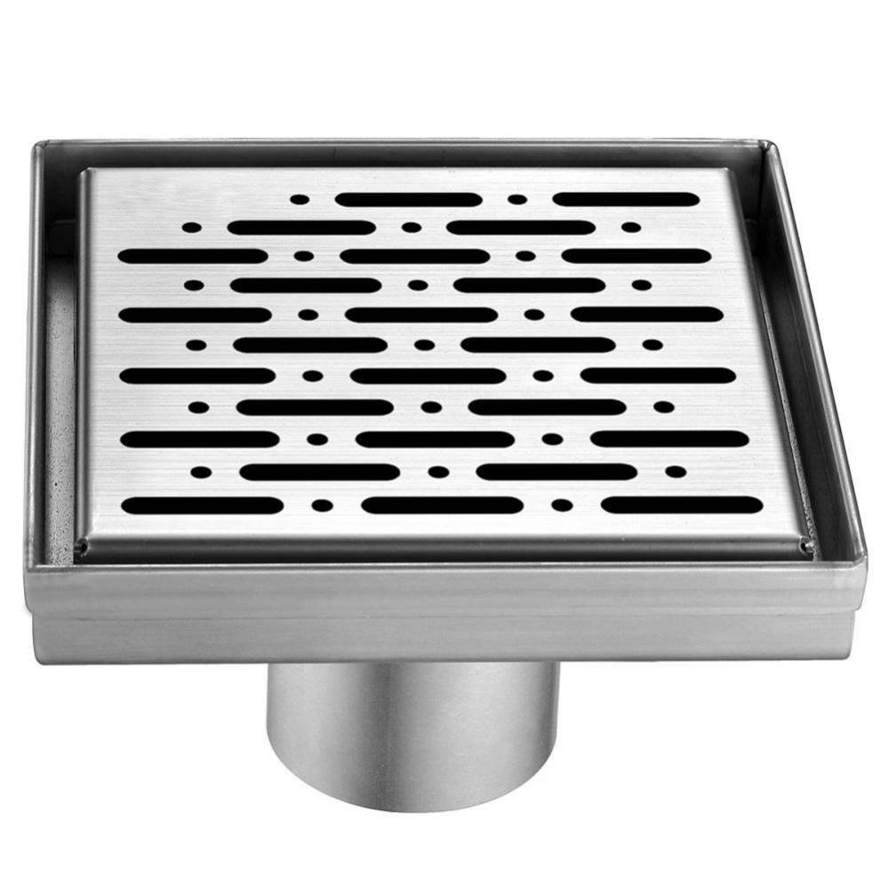 Shower square drain--14G, 304type stainless steel, polished, satin finish: 5''Lx5'&