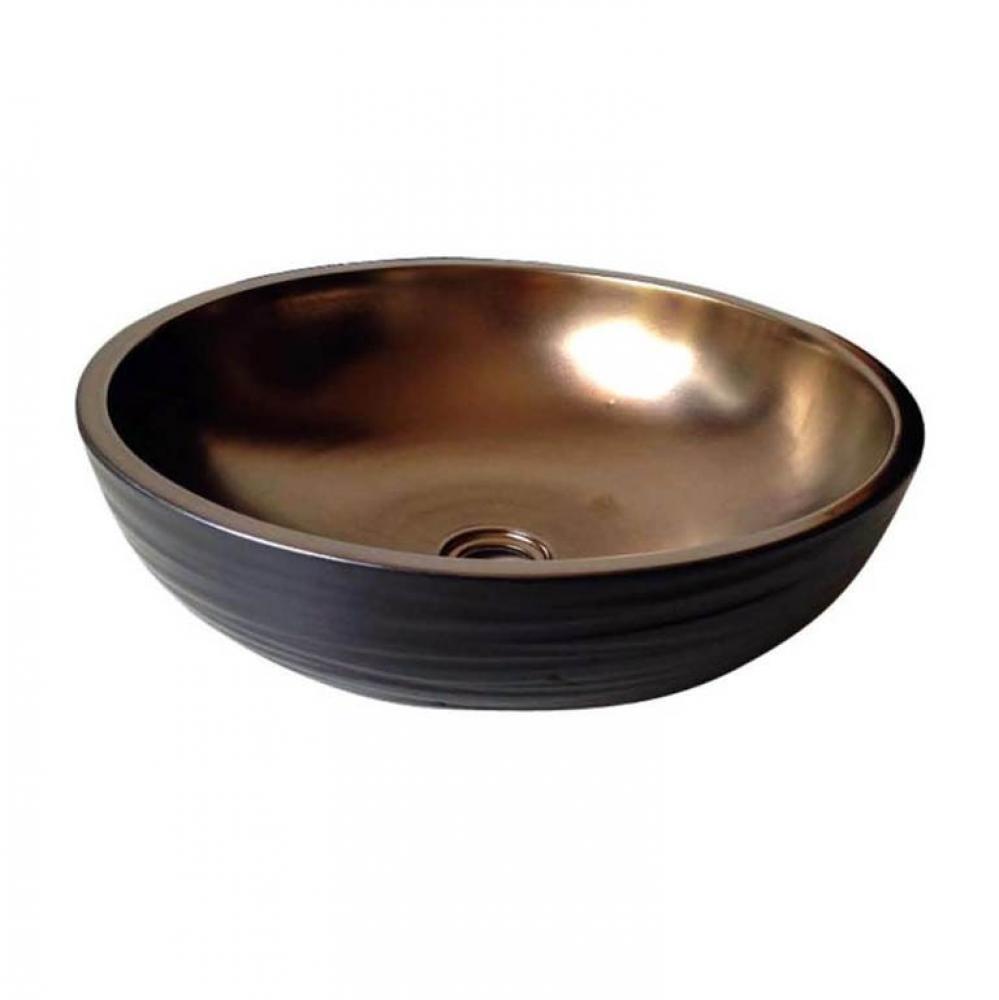 Dawn® Ceramic, hand engraved and hand-painted vessel sink-round shape